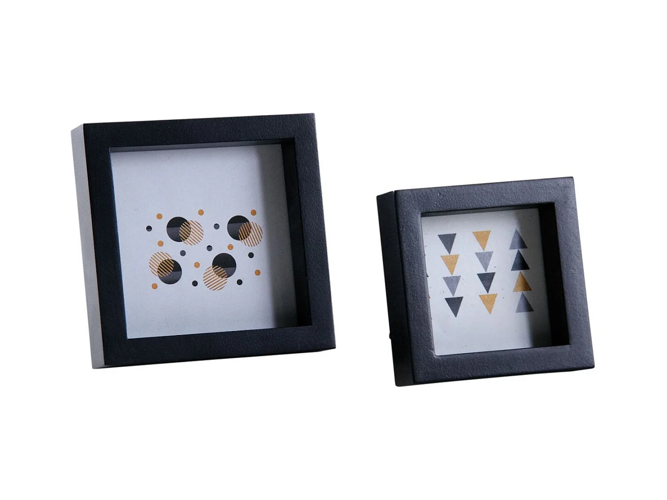 Cadre photo carré en bois noir (Lot de 2)