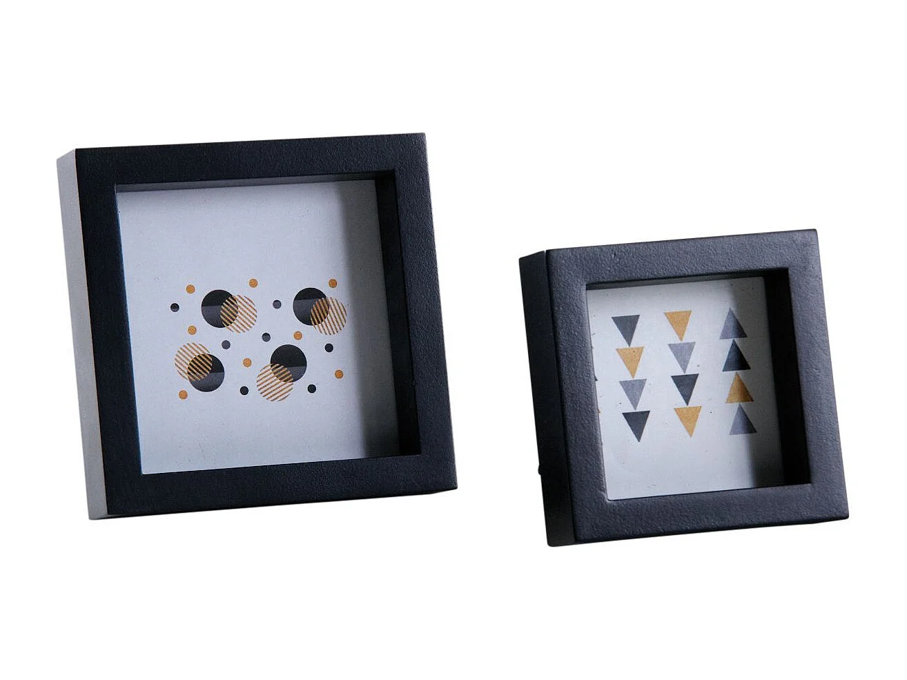 Cadre photo carré en bois noir (Lot de 2)