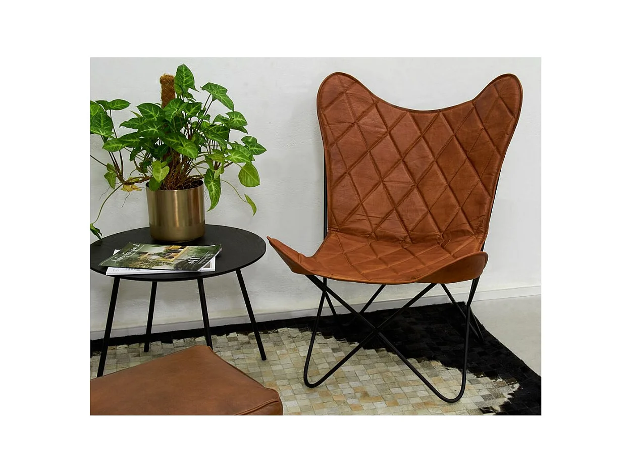 Fauteuil Butterfly en cuir