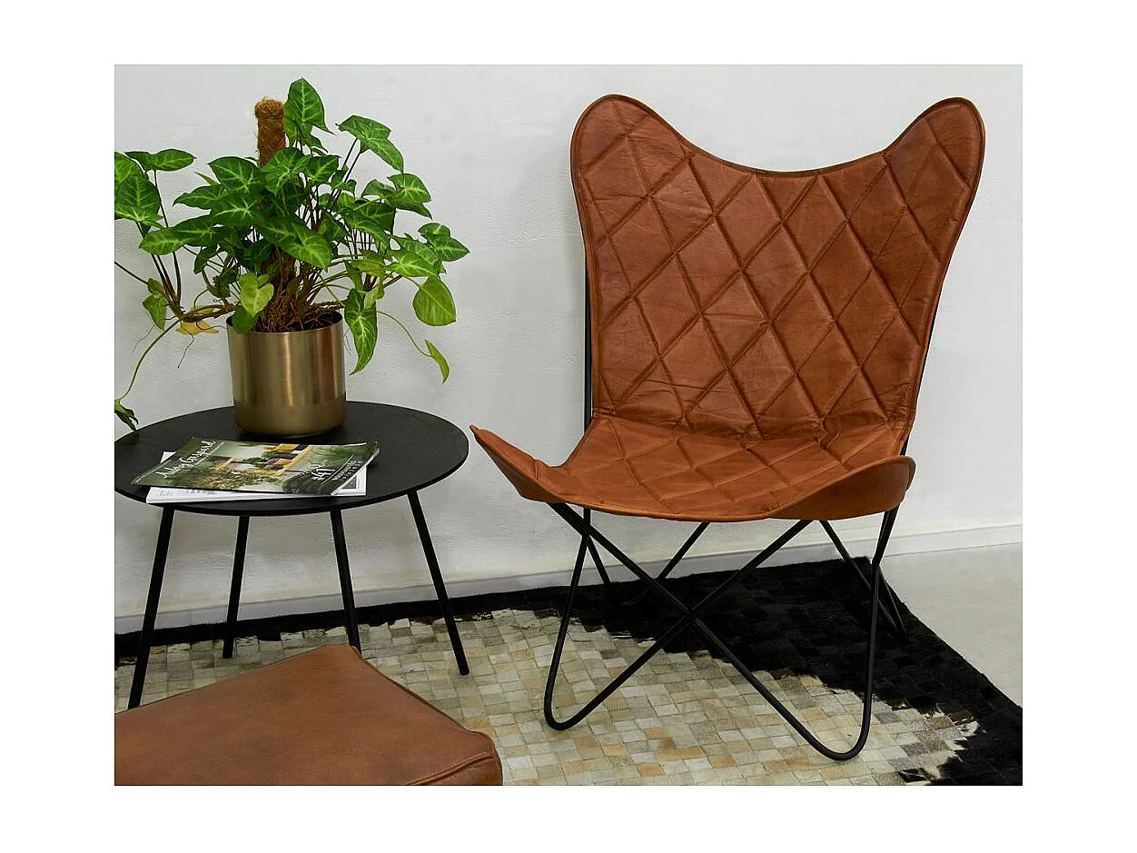 Fauteuil Butterfly en cuir