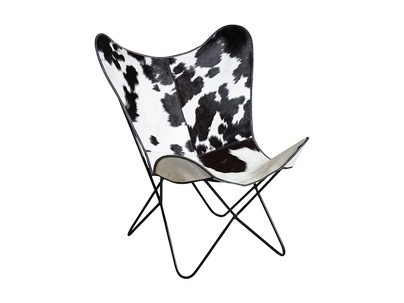 Fauteuil butterfly en peau de vache
