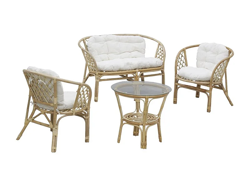 Salon en rotin naturel