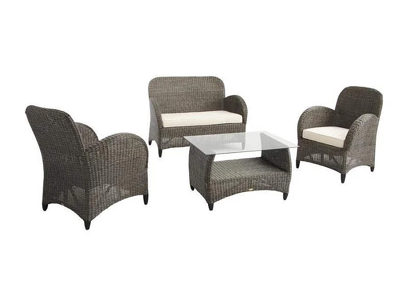 Salon en rotin gris Oprah