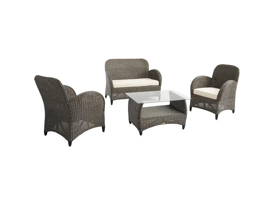 Salon en rotin gris Oprah