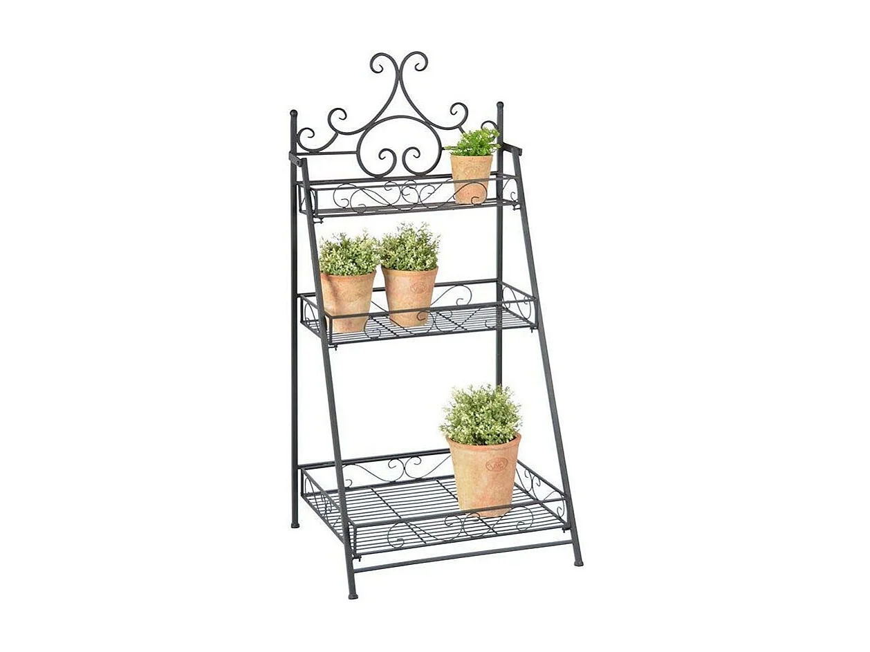 Etagère pliante à plantes Arabesques Escalier 3 niveaux