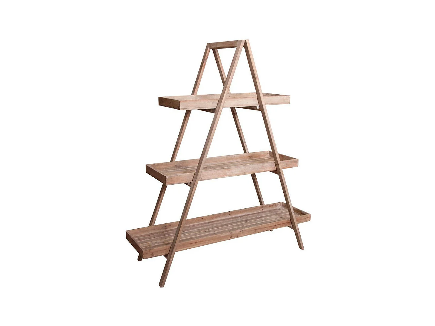 Etagère pliante en bois patiné