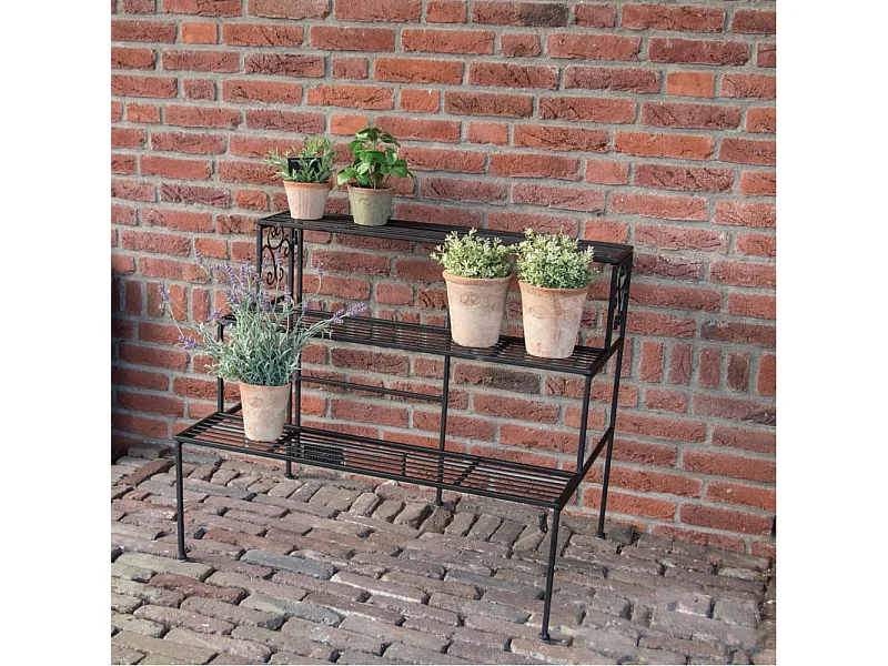 Etagère à plantes pliante en fer 3 niveaux