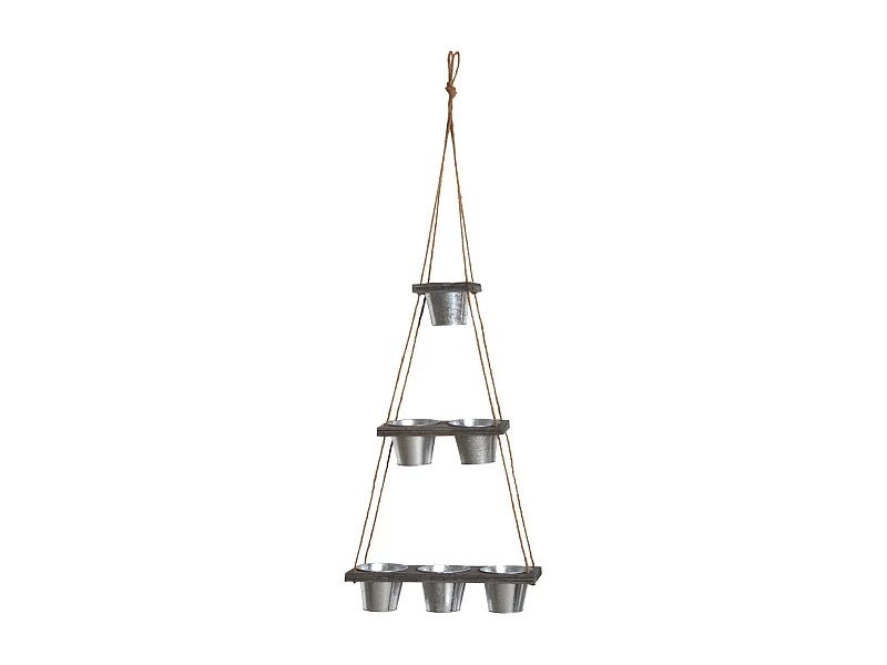 Suspension cache-pots en acier galvanisé 6 cache-pots