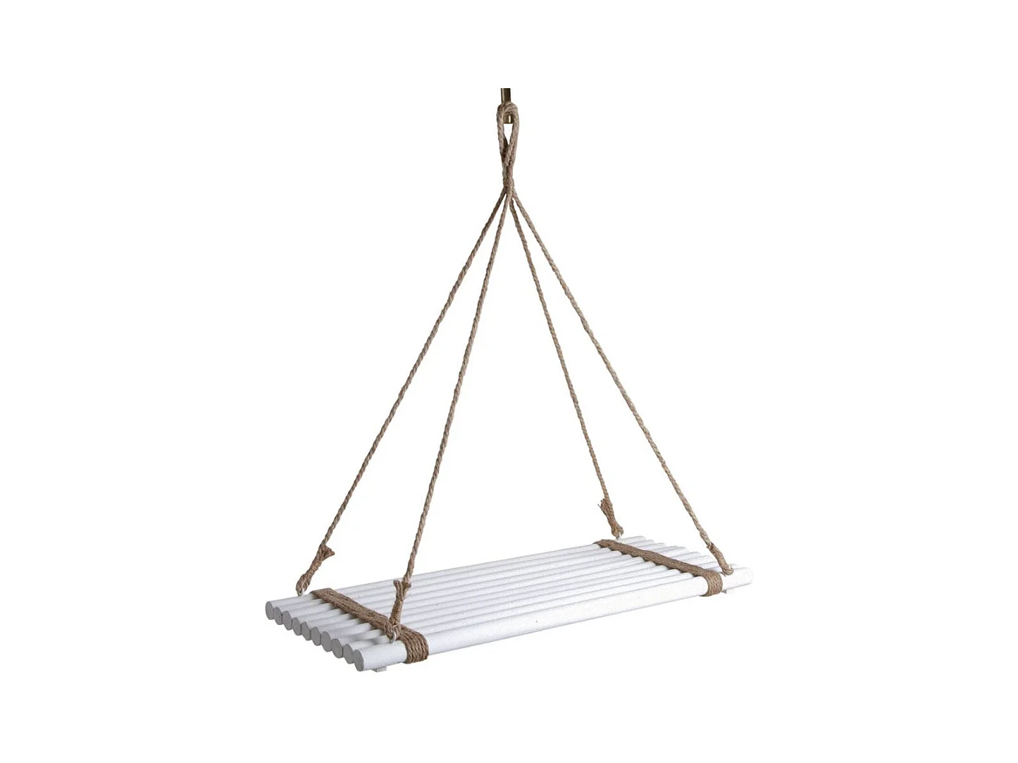 Plateau suspendu en bois teinté blanc