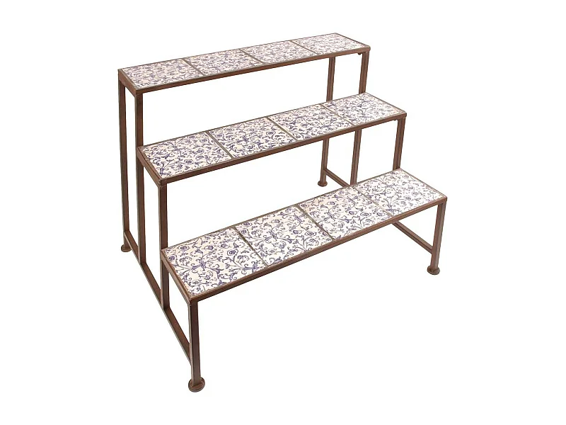 Etagère en céramique et fer forgé