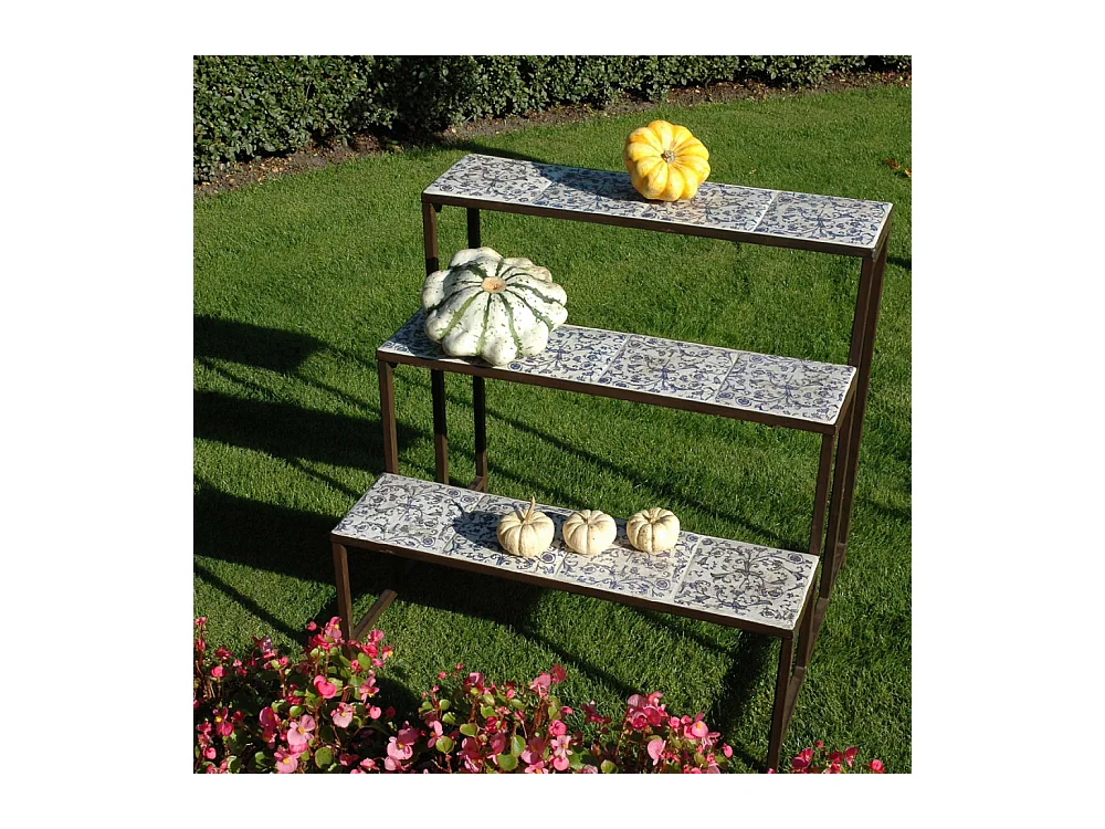 Etagère en céramique et fer forgé