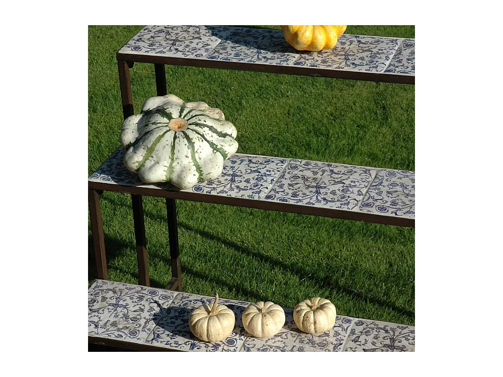 Etagère en céramique et fer forgé