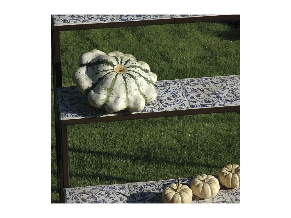 Etagère en céramique et fer forgé