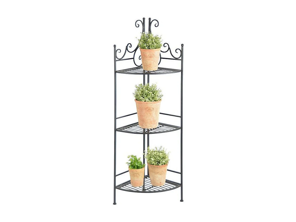 Etagère pliante à plantes Arabesques Angle 3 niveaux