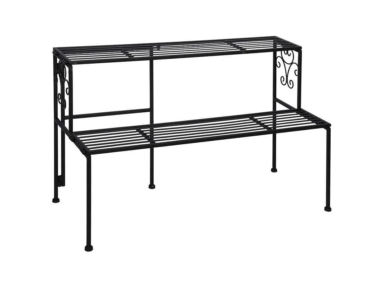 Etagère à plantes pliante en fer 2 niveaux