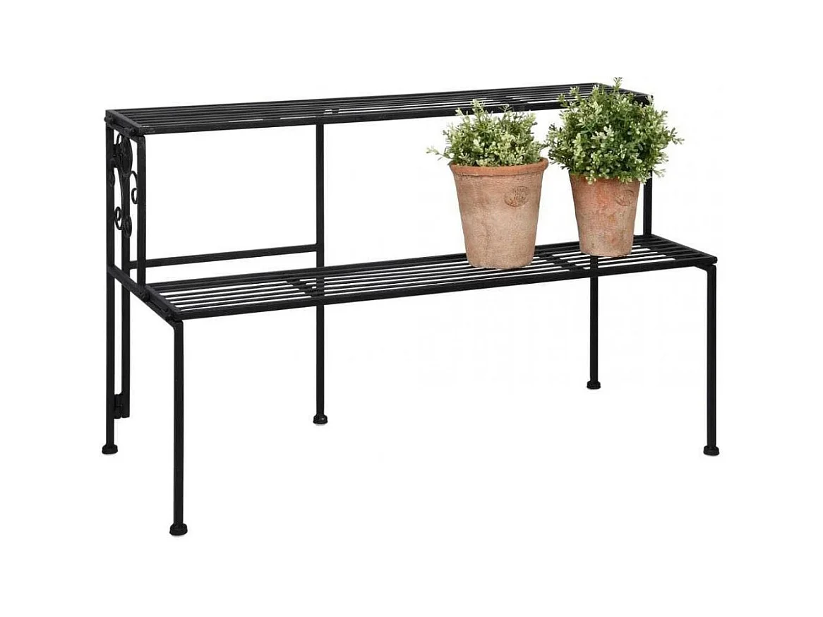 Etagère à plantes pliante en fer 2 niveaux