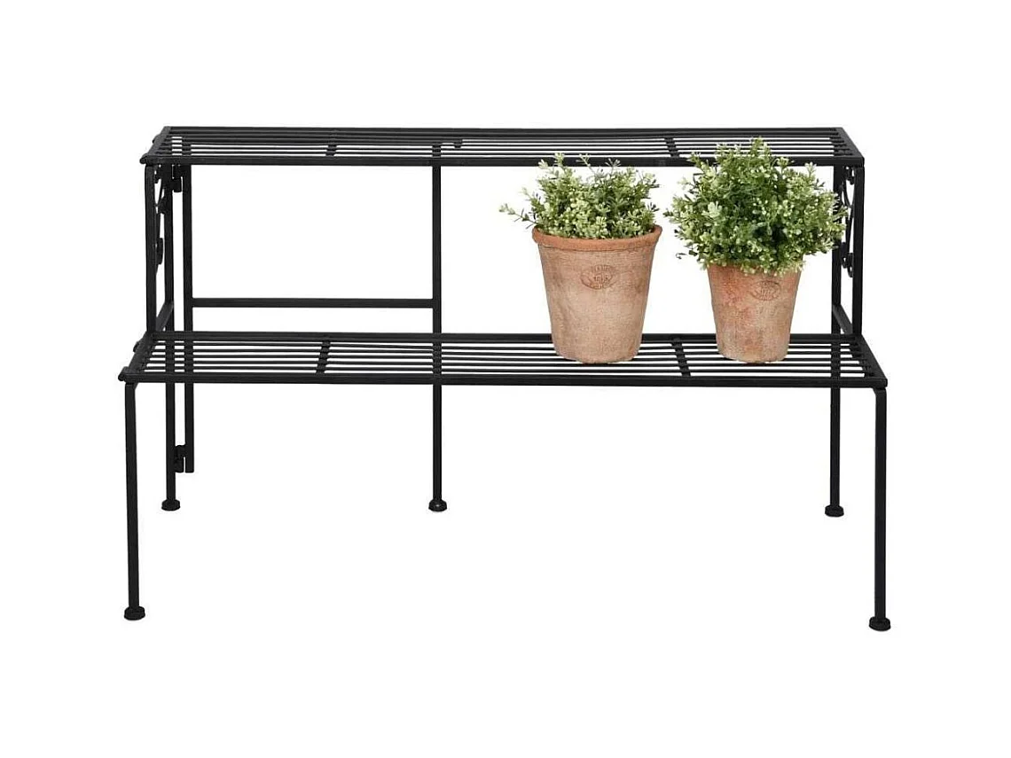 Etagère à plantes pliante en fer 2 niveaux