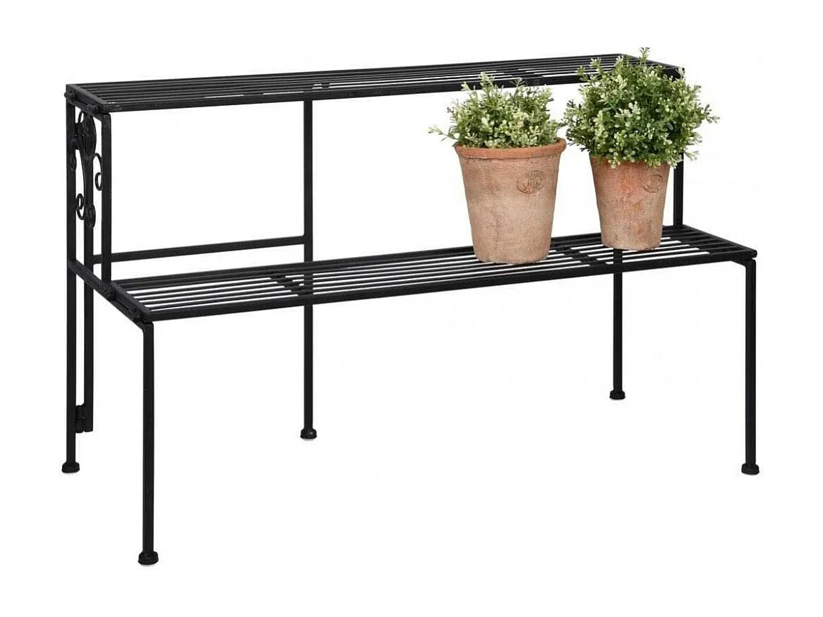 Etagère à plantes pliante en fer 2 niveaux