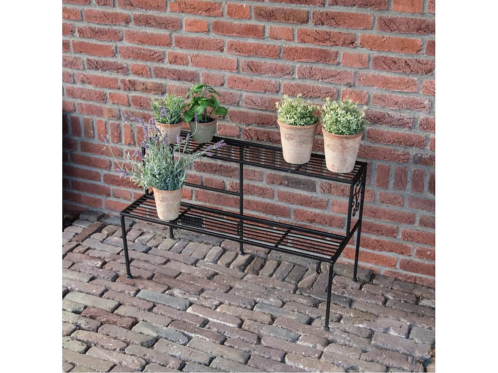 Etagère à plantes pliante en fer 2 niveaux