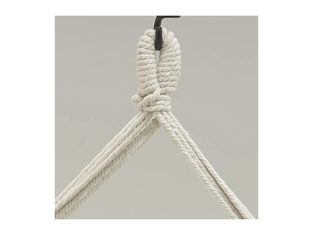 Fauteuil hamac écru à franges en coton