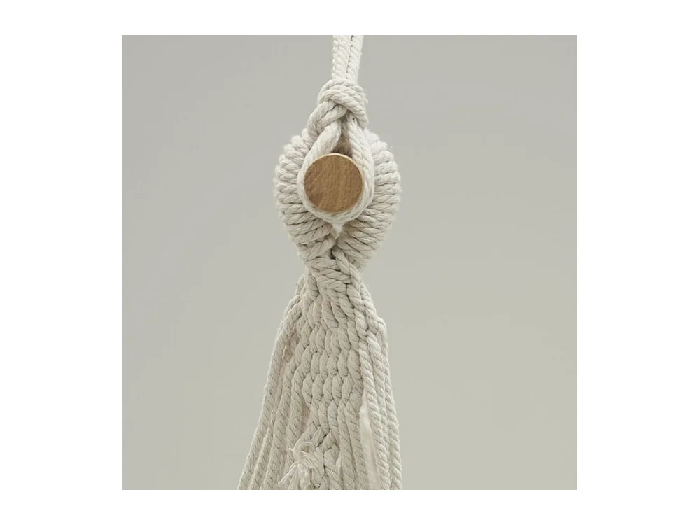 Fauteuil hamac écru à franges en coton