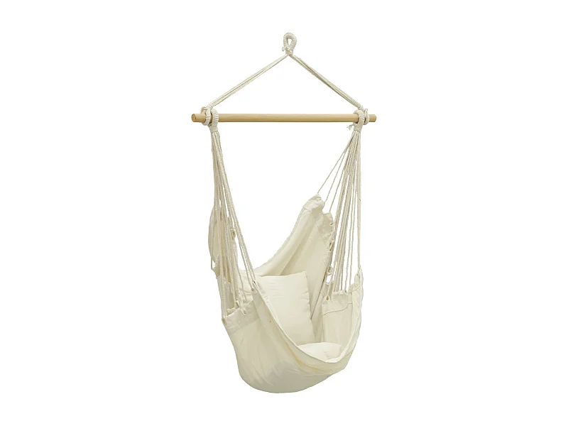 Fauteuil hamac en coton et cordes écru