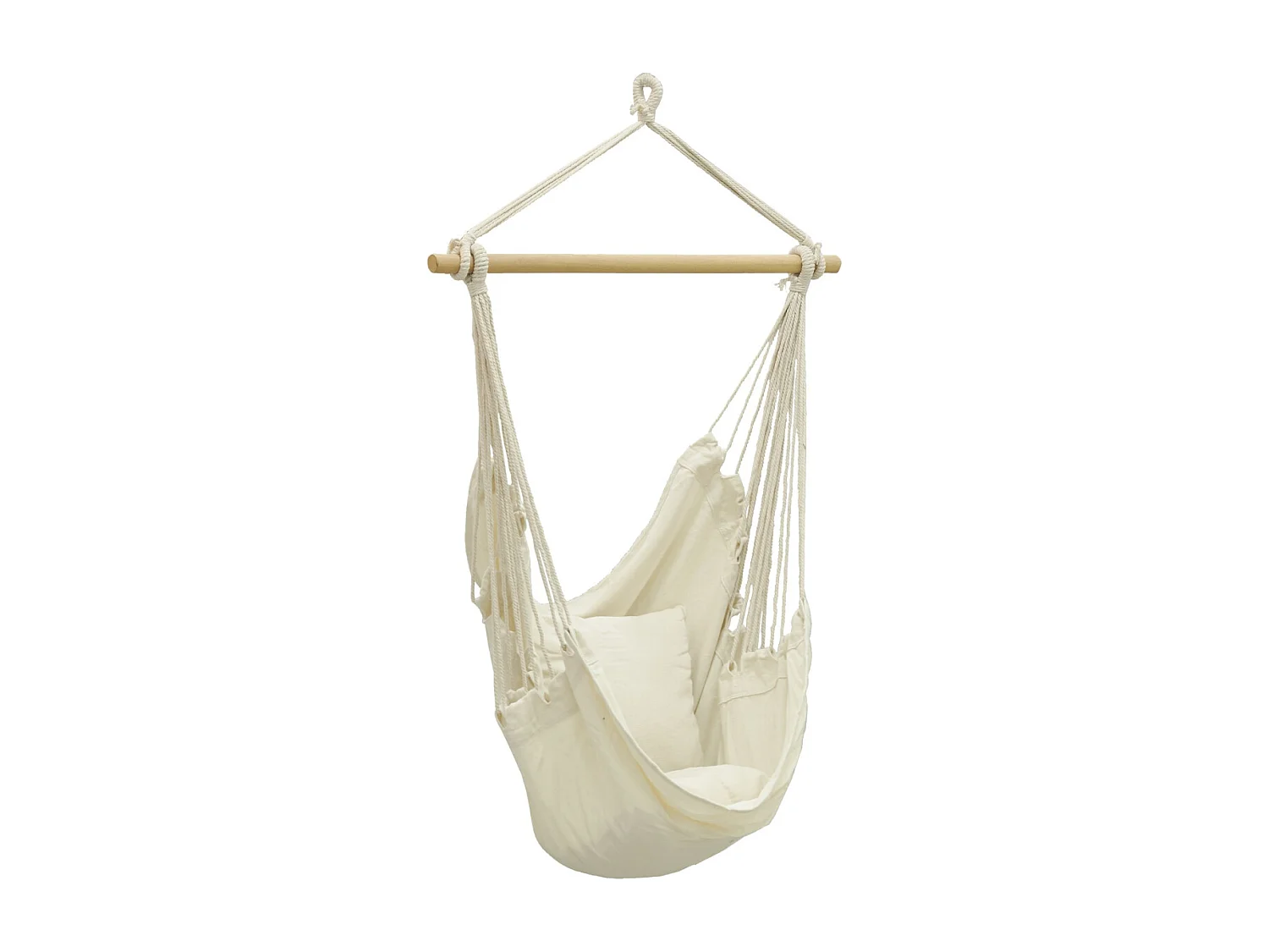 Fauteuil hamac en coton et cordes écru