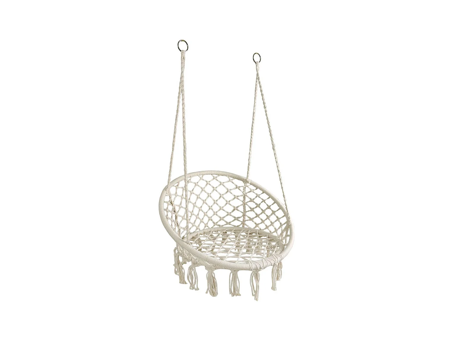 Runder Hängematte-Sessel aus Baumwolle und Metall