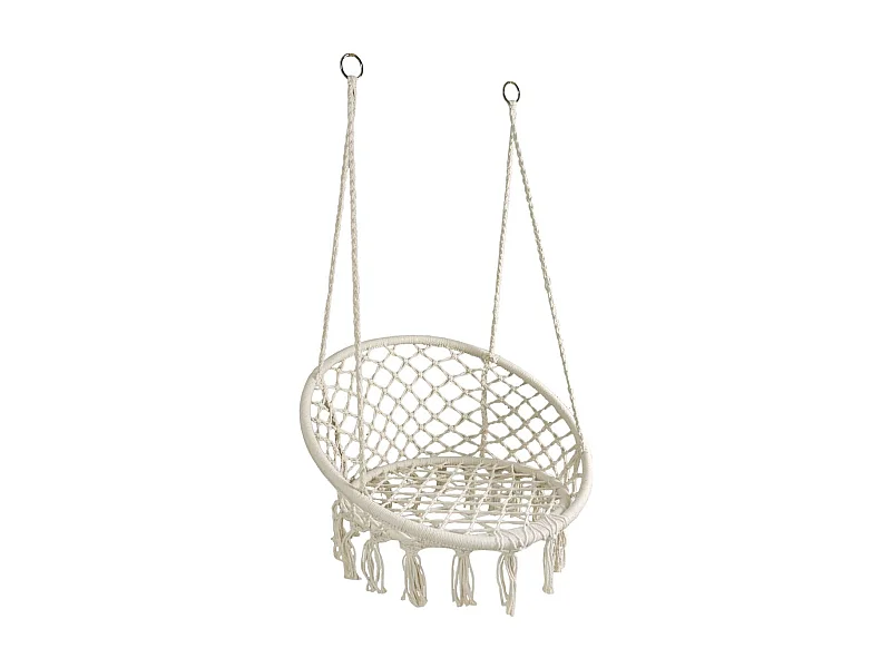 Fauteuil hamac rond en coton et métal