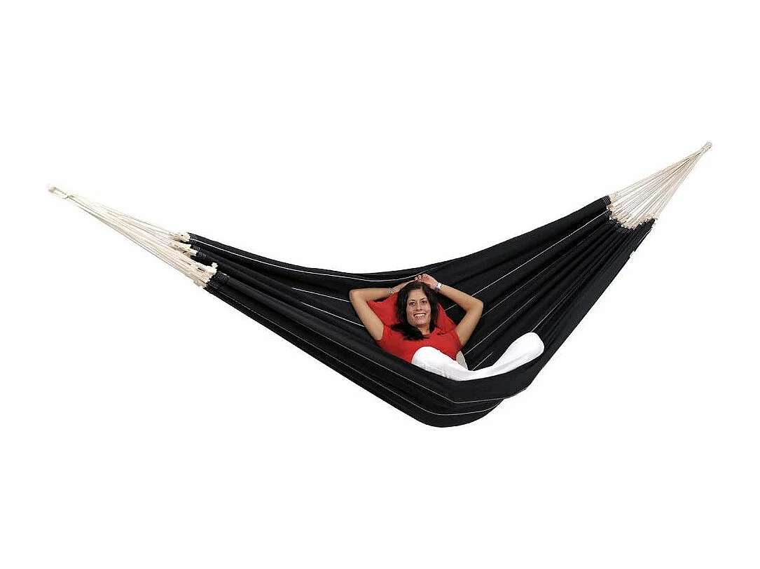 Doppelhängematte aus Baumwolle "Barbados" (schwarz)