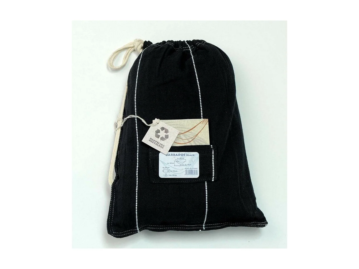 Doppelhängematte aus Baumwolle "Barbados" (schwarz)