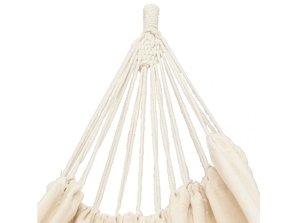 Hamac en coton écru à franges