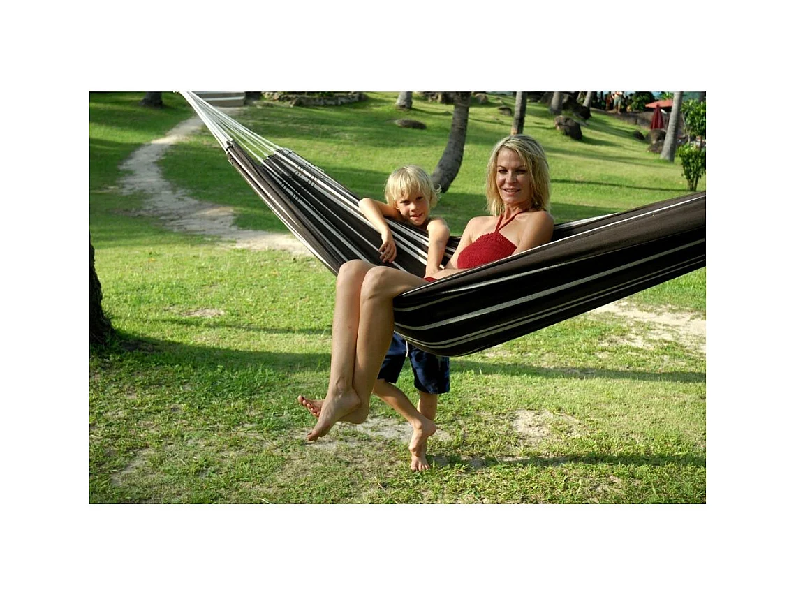 Doppelhängematte aus Baumwolle "Barbados" (mokkakaffee)