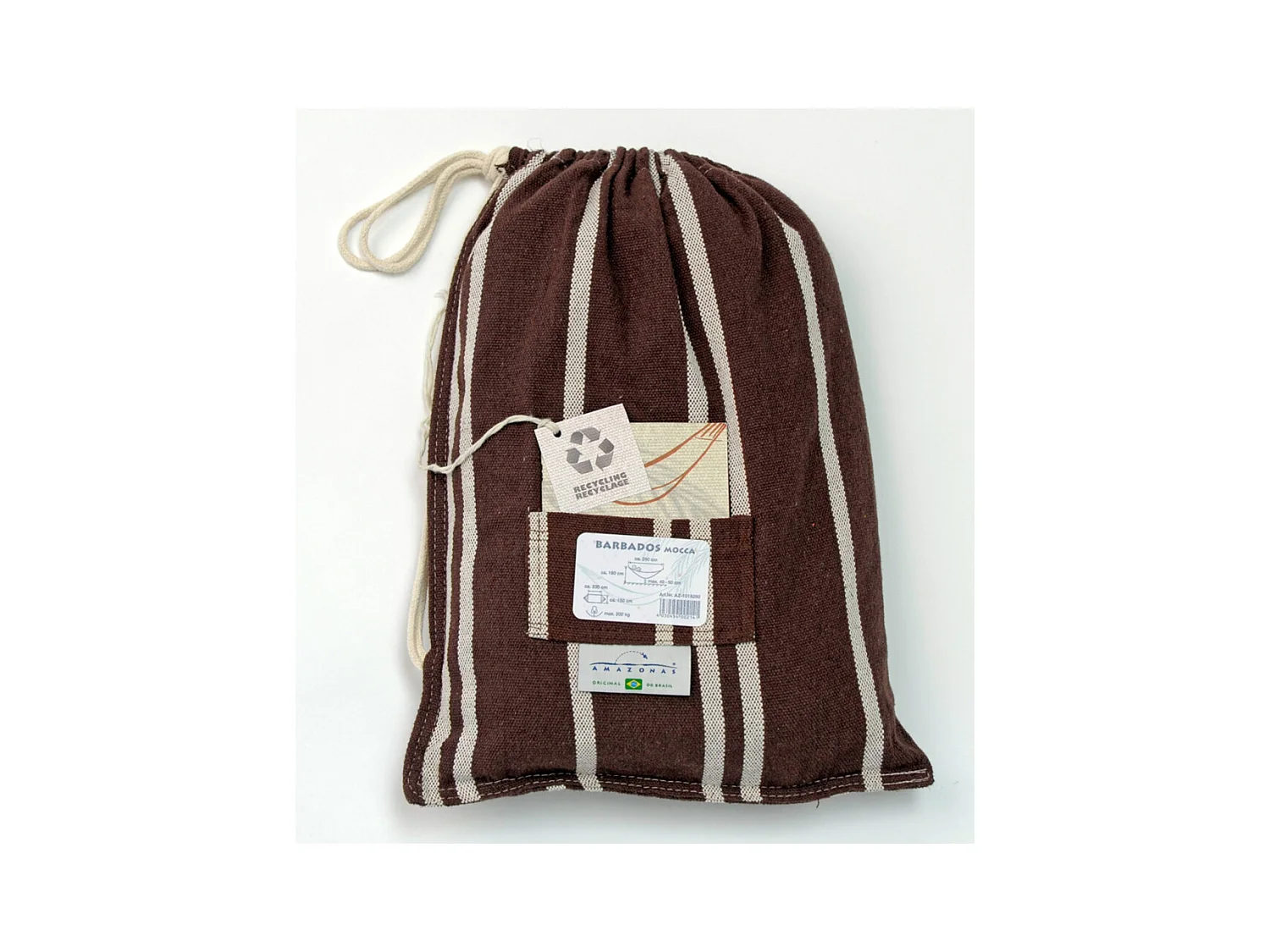 Doppelhängematte aus Baumwolle "Barbados" (mokkakaffee)