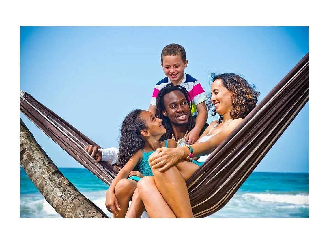 Doppelhängematte aus Baumwolle "Barbados" (mokkakaffee)