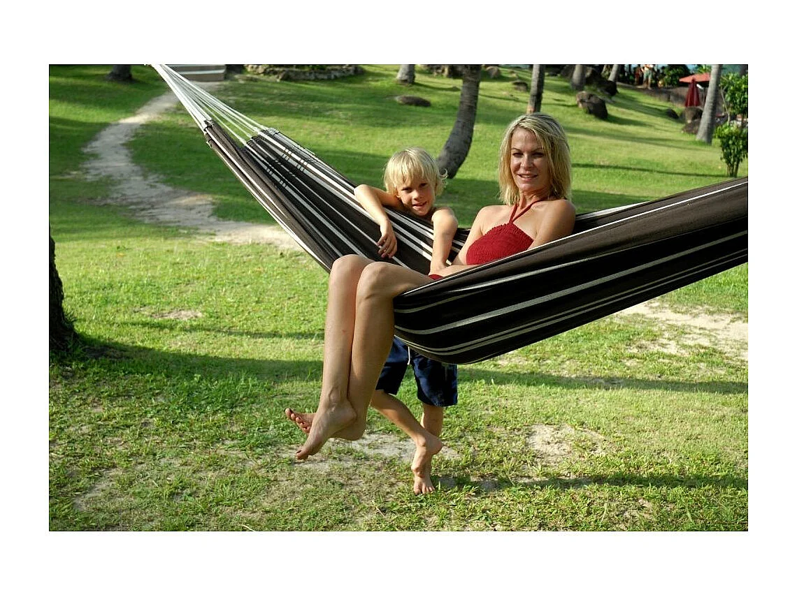 Doppelhängematte aus Baumwolle "Barbados" (mokkakaffee)