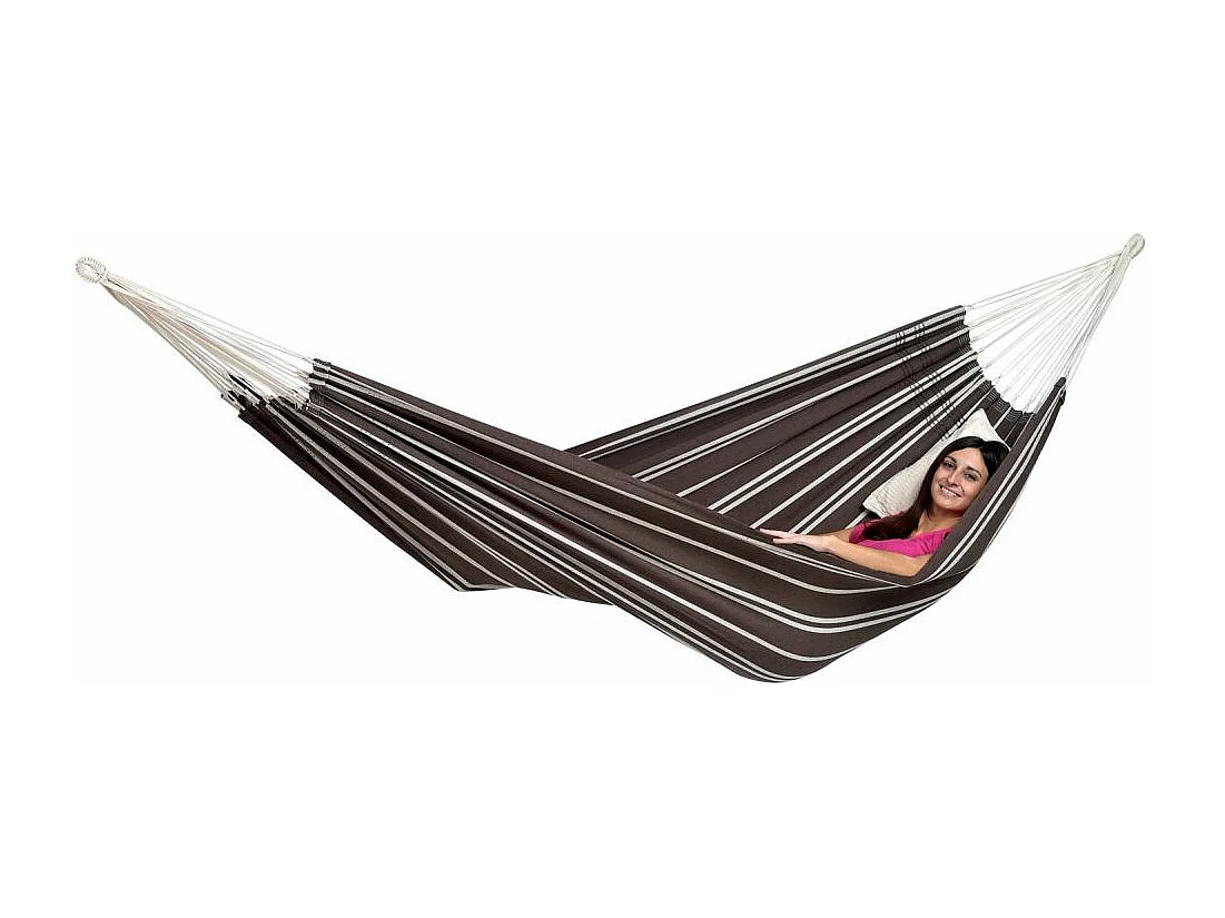 Doppelhängematte aus Baumwolle "Barbados" (mokkakaffee)