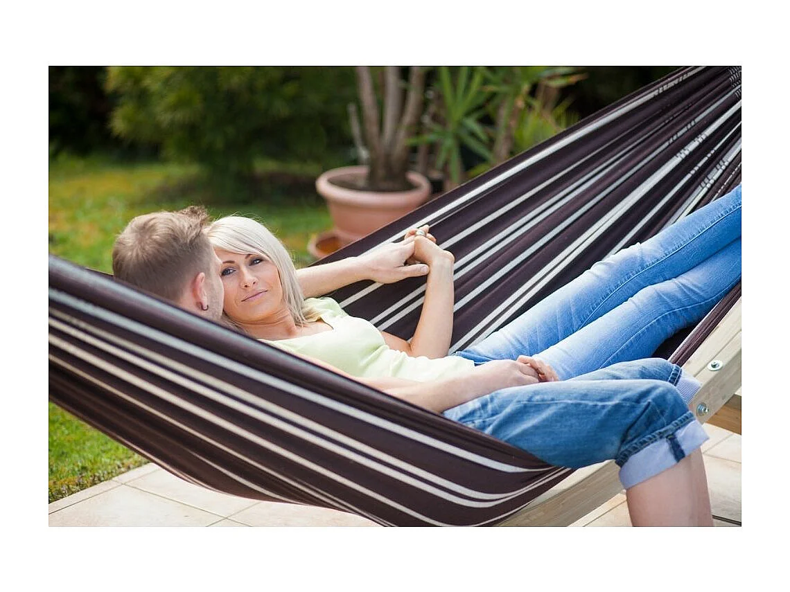 Doppelhängematte aus Baumwolle "Barbados" (mokkakaffee)