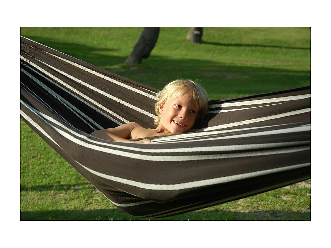 Doppelhängematte aus Baumwolle "Barbados" (mokkakaffee)