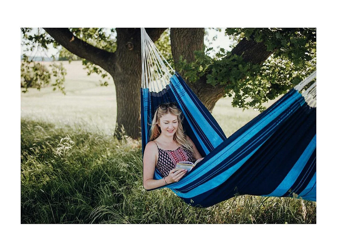Hamac artisanal en coton Santana Bleu