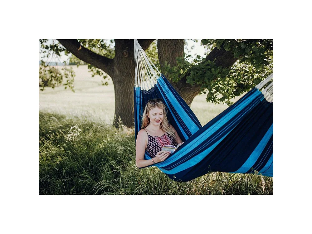 Hamac artisanal en coton Santana Bleu