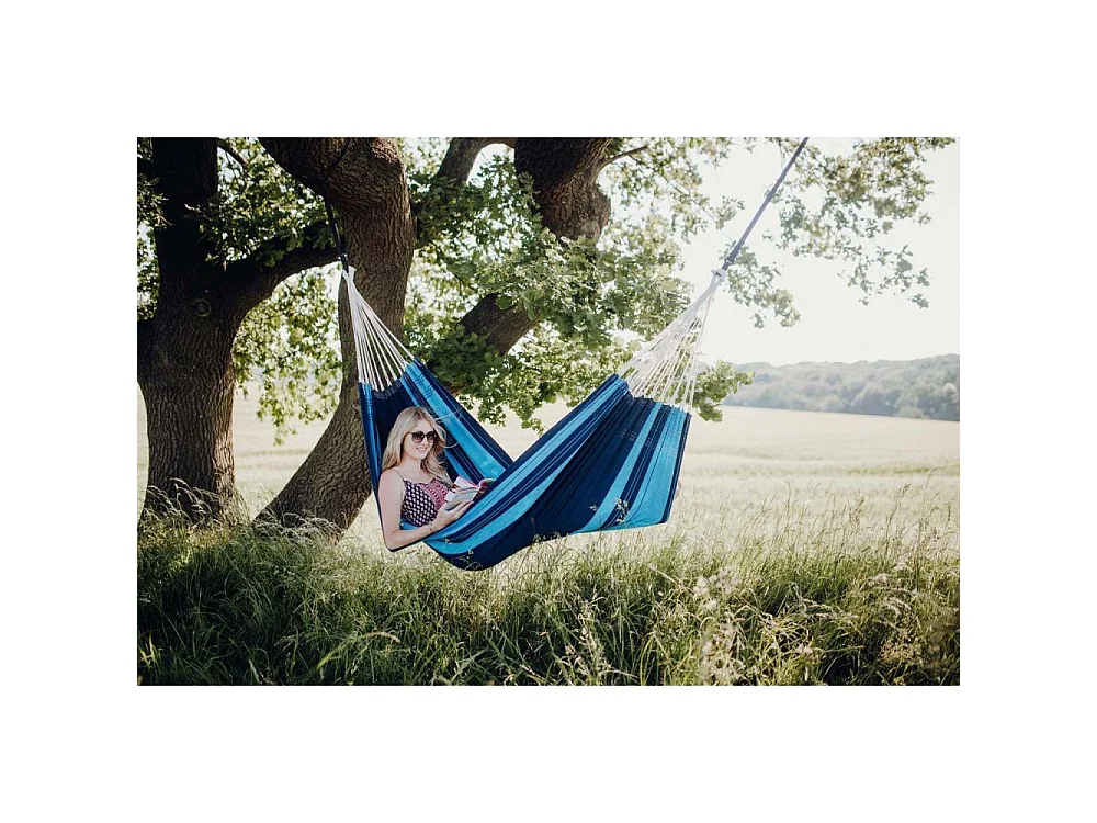 Hamac artisanal en coton Santana Bleu