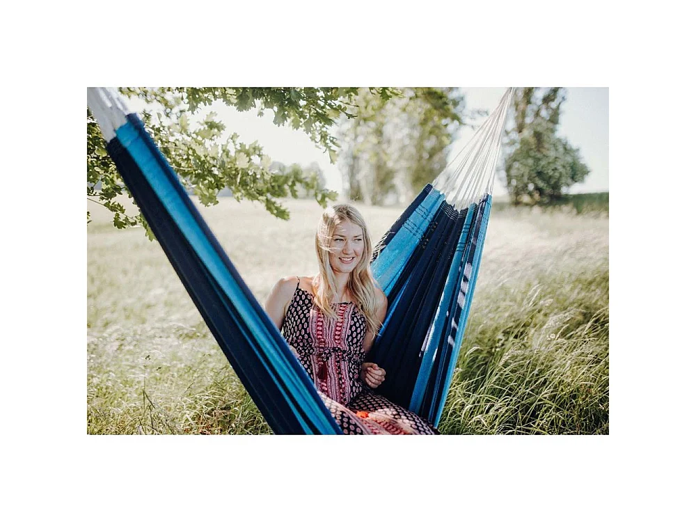 Hamac artisanal en coton Santana Bleu