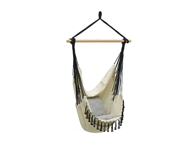 Fauteuil hamac en coton et macramé