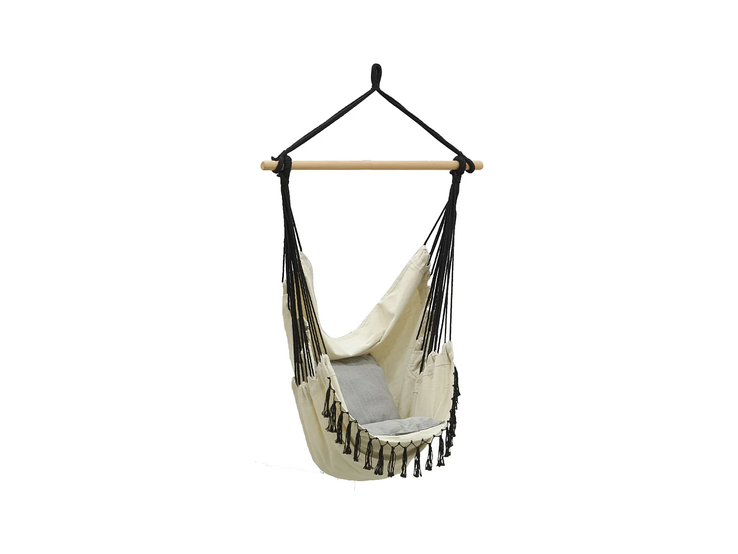 Fauteuil hamac en coton et macramé