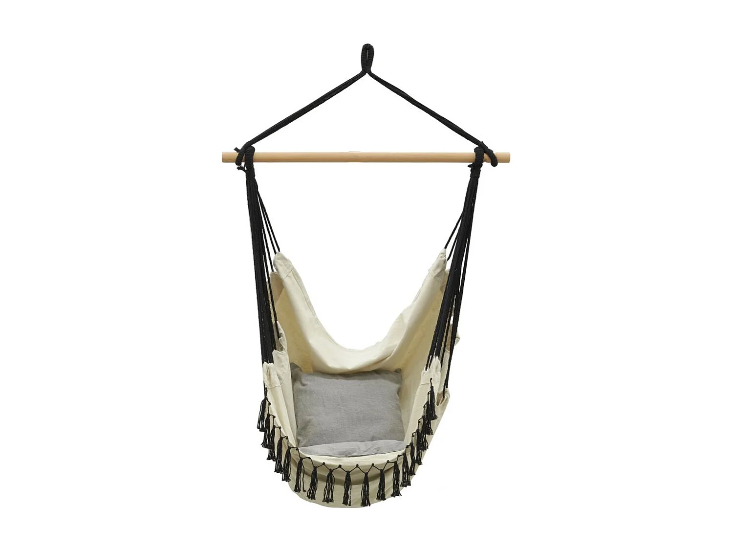 Fauteuil hamac en coton et macramé