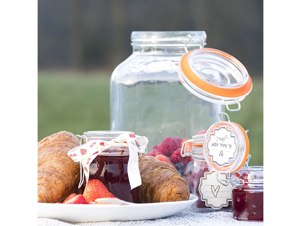 Bocal carré avec couvercle à rabat 3 L