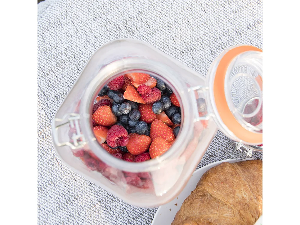 Bocal carré avec couvercle à rabat 3 L