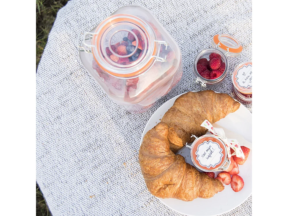 Quadrateinmachglas mit Klappdeckel 3 L