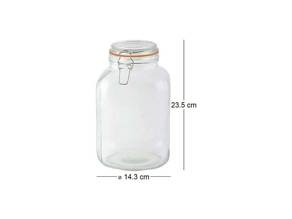 Quadrateinmachglas mit Klappdeckel 3 L